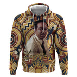 Langston Hughes Hoodie Vibrant Jazz Age Pattern - Typewriter and Silhouettes Celebration of Harlem Renaissance - African Pride