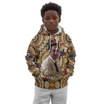 Langston Hughes Kid Hoodie Vibrant Jazz Age Pattern - Typewriter and Silhouettes Celebration of Harlem Renaissance - African Pride