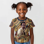 Langston Hughes Kid T shirt Vibrant Jazz Age Pattern - Typewriter and Silhouettes Celebration of Harlem Renaissance - African Pride