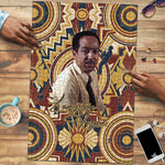 Langston Hughes Puzzle Vibrant Jazz Age Pattern - Typewriter and Silhouettes Celebration of Harlem Renaissance - African Pride