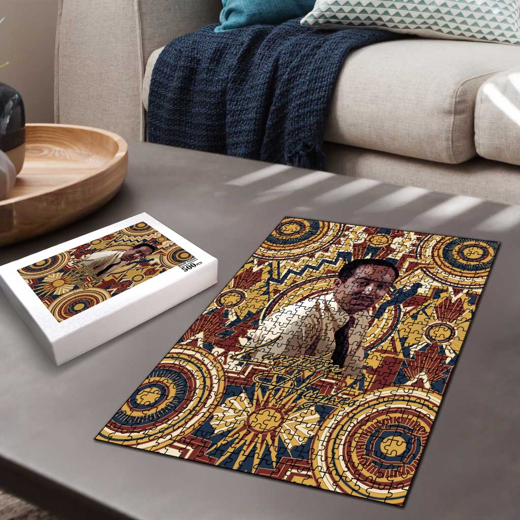 Langston Hughes Puzzle Vibrant Jazz Age Pattern - Typewriter and Silhouettes Celebration of Harlem Renaissance - African Pride