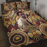 Langston Hughes Quilt Bed Set Vibrant Jazz Age Pattern - Typewriter and Silhouettes Celebration of Harlem Renaissance - African Pride