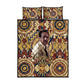 Langston Hughes Quilt Bed Set Vibrant Jazz Age Pattern - Typewriter and Silhouettes Celebration of Harlem Renaissance - African Pride
