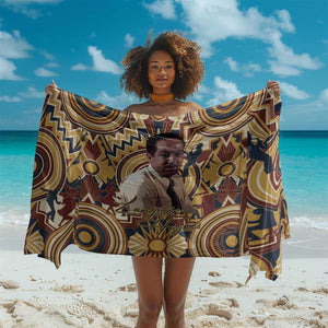 Langston Hughes Sarong Vibrant Jazz Age Pattern - Typewriter and Silhouettes Celebration of Harlem Renaissance - African Pride