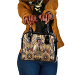 Langston Hughes Shoulder Handbag Vibrant Jazz Age Pattern - Typewriter and Silhouettes Celebration of Harlem Renaissance - African Pride