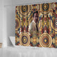 Langston Hughes Shower Curtain Vibrant Jazz Age Pattern - Typewriter and Silhouettes Celebration of Harlem Renaissance - African Pride