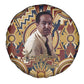 Langston Hughes Spare Tire Cover Vibrant Jazz Age Pattern - Typewriter and Silhouettes Celebration of Harlem Renaissance - African Pride