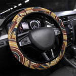 Langston Hughes Steering Wheel Cover Vibrant Jazz Age Pattern - Typewriter and Silhouettes Celebration of Harlem Renaissance - African Pride