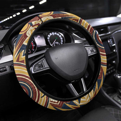 Langston Hughes Steering Wheel Cover Vibrant Jazz Age Pattern - Typewriter and Silhouettes Celebration of Harlem Renaissance - African Pride