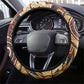 Langston Hughes Steering Wheel Cover Vibrant Jazz Age Pattern - Typewriter and Silhouettes Celebration of Harlem Renaissance - African Pride