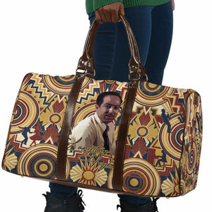 Langston Hughes Travel Bag Vibrant Jazz Age Pattern - Typewriter and Silhouettes Celebration of Harlem Renaissance - African Pride