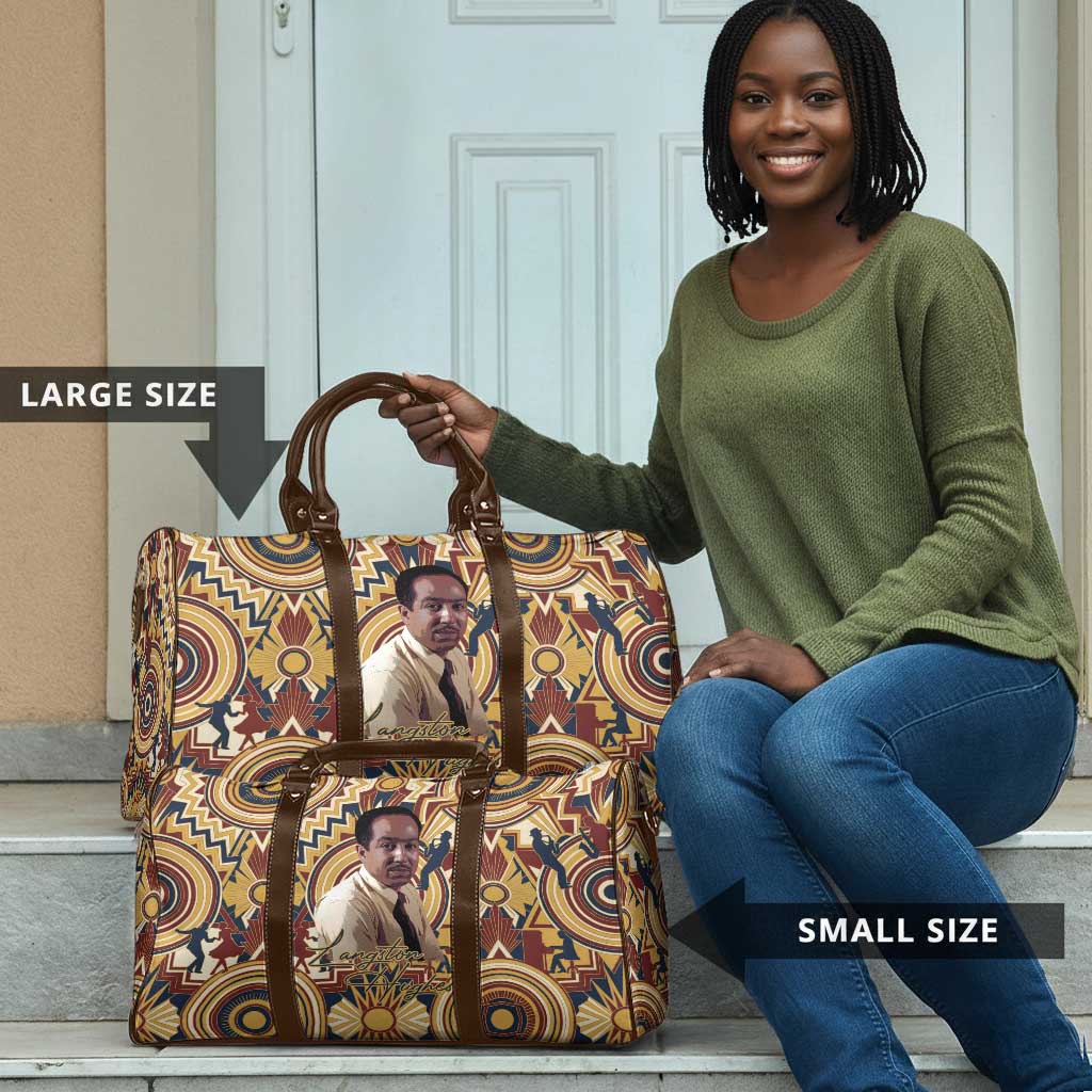 Langston Hughes Travel Bag Vibrant Jazz Age Pattern - Typewriter and Silhouettes Celebration of Harlem Renaissance - African Pride