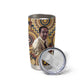 Langston Hughes Tumbler Cup Vibrant Jazz Age Pattern - Typewriter and Silhouettes Celebration of Harlem Renaissance - African Pride