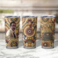 Langston Hughes Tumbler Cup Vibrant Jazz Age Pattern - Typewriter and Silhouettes Celebration of Harlem Renaissance - African Pride