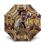 Langston Hughes Umbrella Vibrant Jazz Age Pattern - Typewriter and Silhouettes Celebration of Harlem Renaissance - African Pride