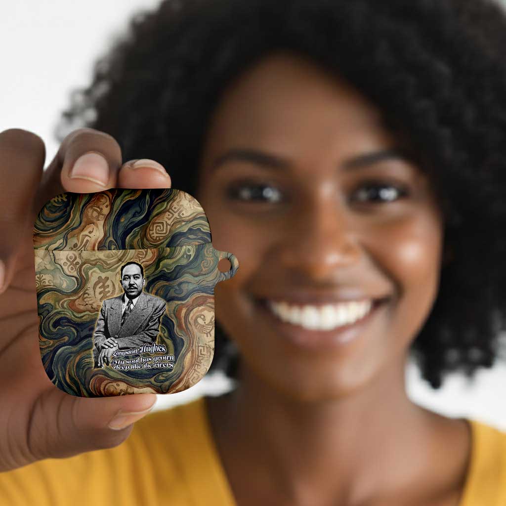 Langston Hughes AirPods Case My Soul Has Grown Deep Like the Rivers - African Pride