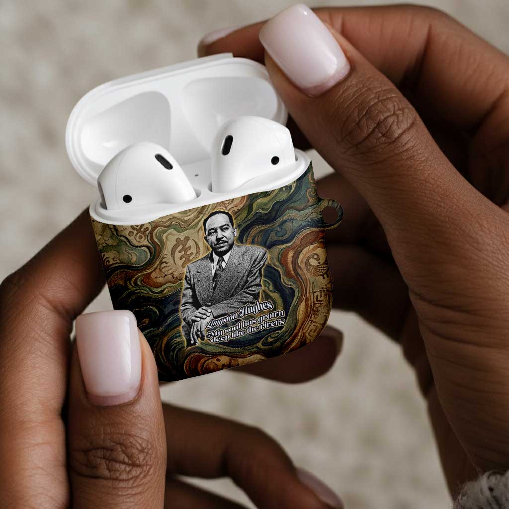 Langston Hughes AirPods Case My Soul Has Grown Deep Like the Rivers - African Pride