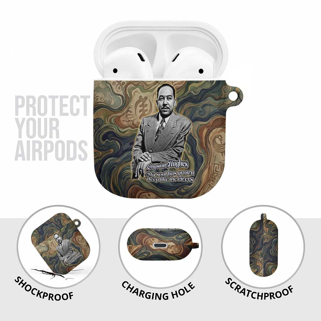 Langston Hughes AirPods Case My Soul Has Grown Deep Like the Rivers - African Pride