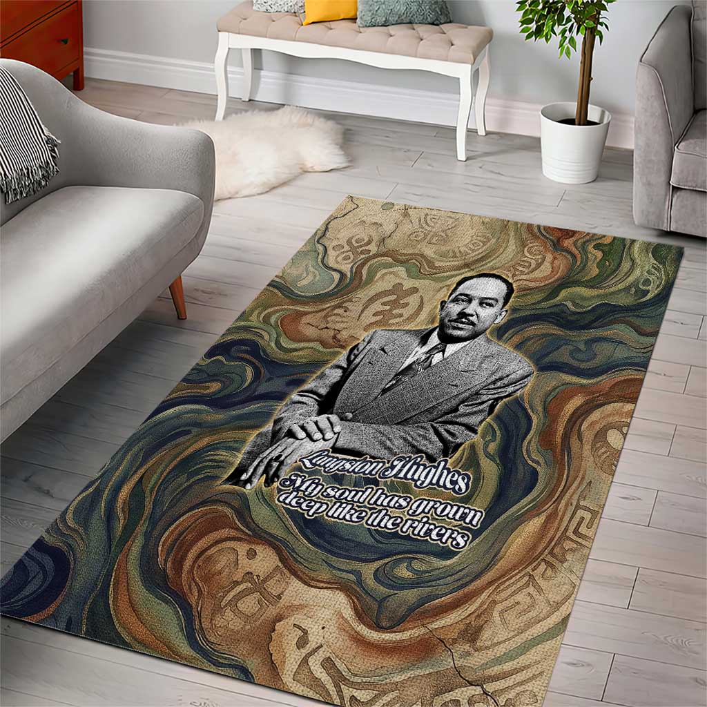 Langston Hughes Area Rug My Soul Has Grown Deep Like the Rivers - African Pride