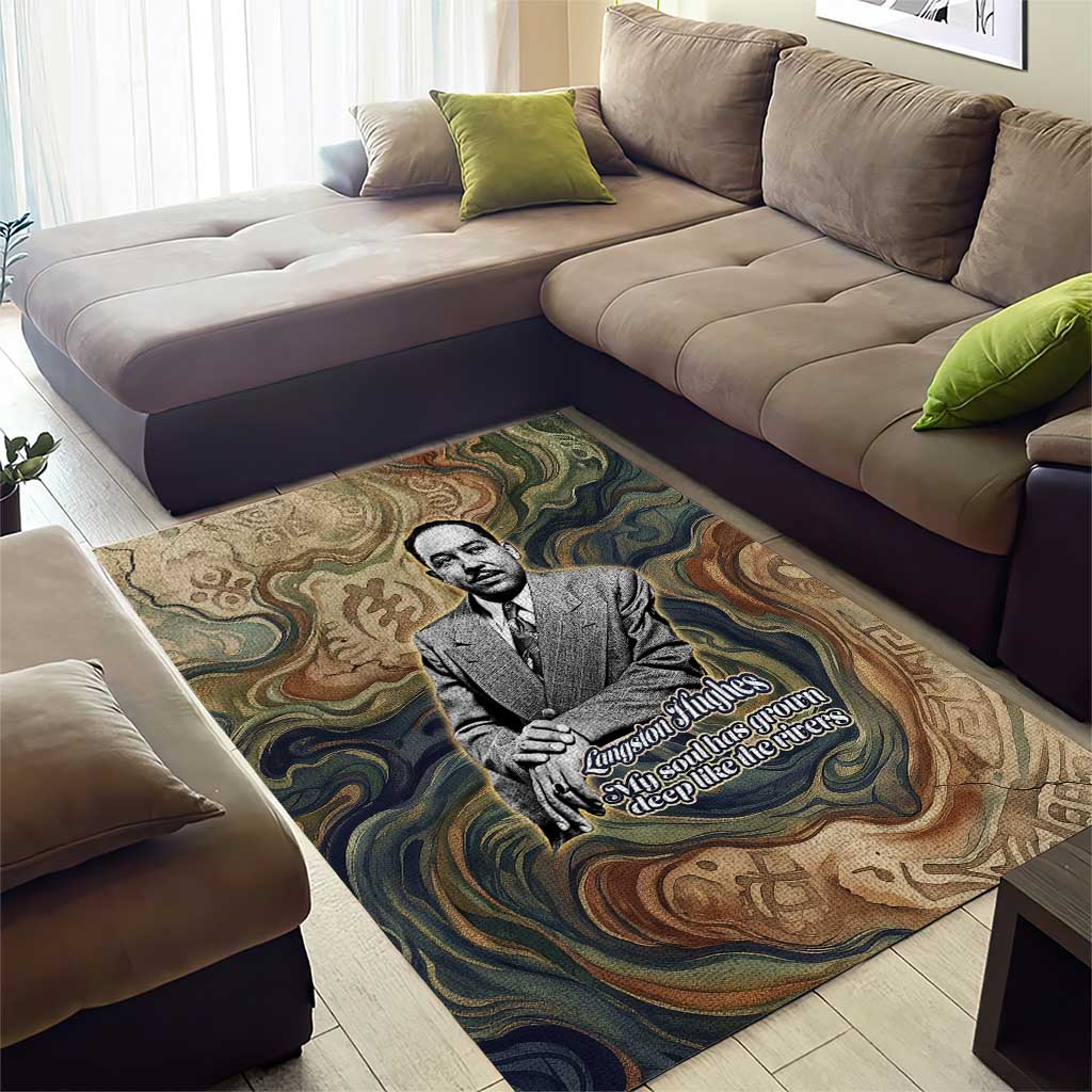 Langston Hughes Area Rug My Soul Has Grown Deep Like the Rivers - African Pride