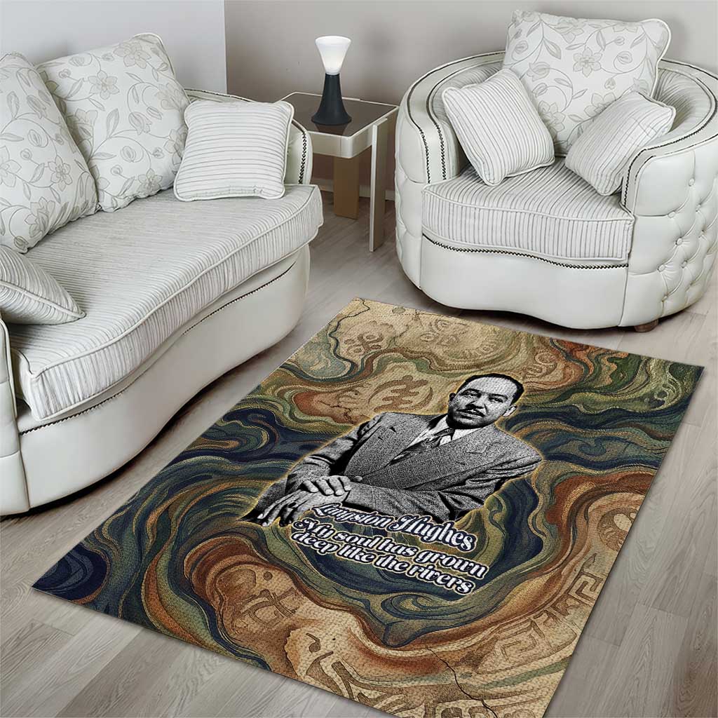 Langston Hughes Area Rug My Soul Has Grown Deep Like the Rivers - African Pride
