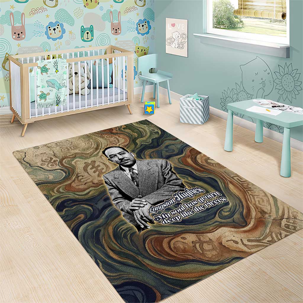 Langston Hughes Area Rug My Soul Has Grown Deep Like the Rivers - African Pride