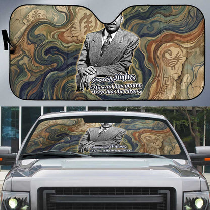 Langston Hughes Auto Sun Shade My Soul Has Grown Deep Like the Rivers - African Pride