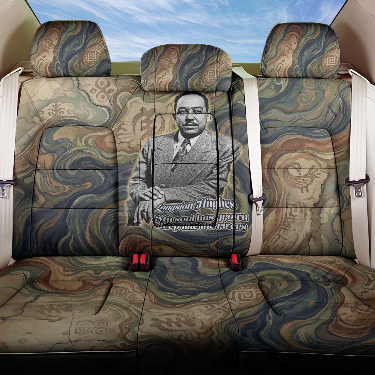 Langston Hughes Back Car Seat Cover My Soul Has Grown Deep Like the Rivers - African Pride