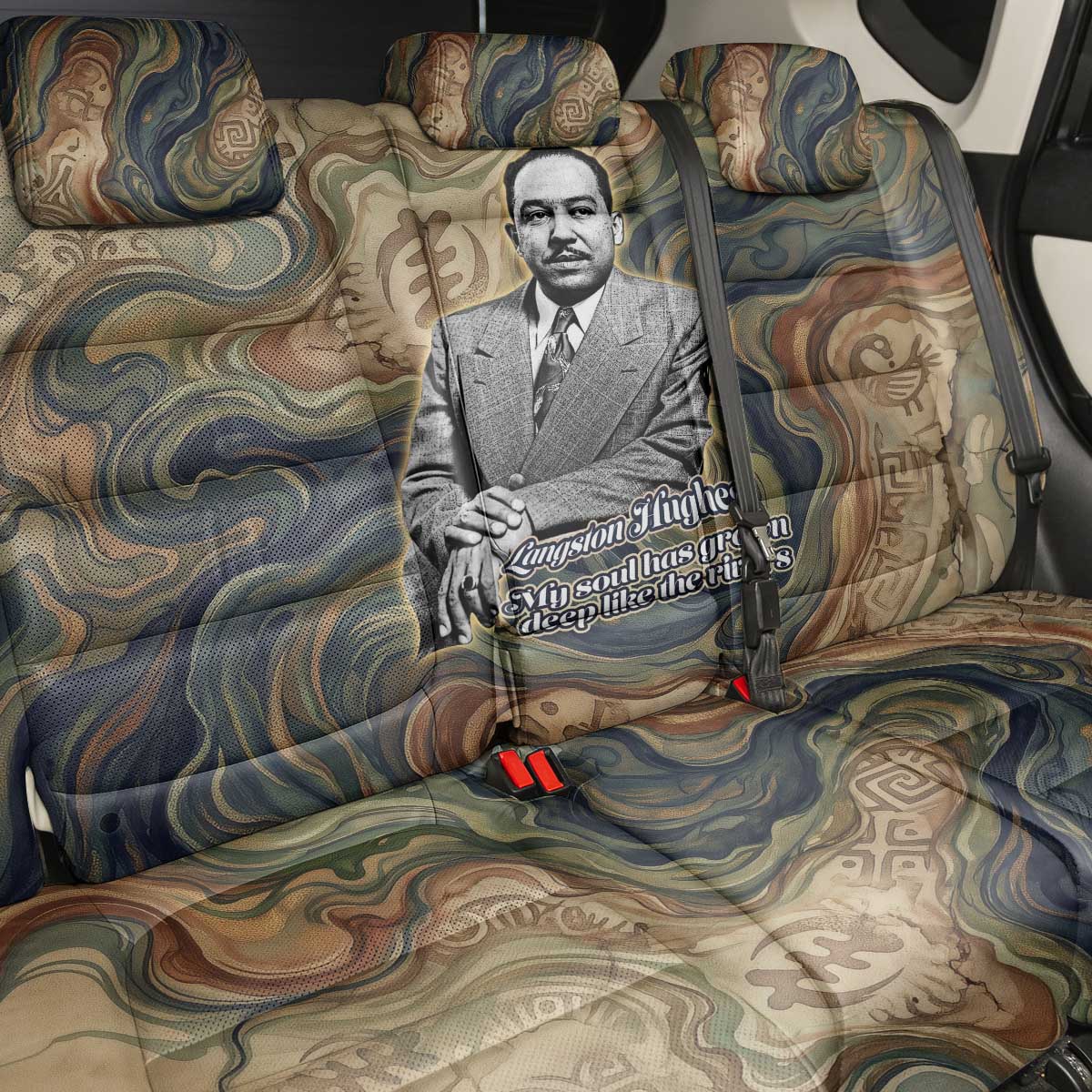 Langston Hughes Back Car Seat Cover My Soul Has Grown Deep Like the Rivers - African Pride