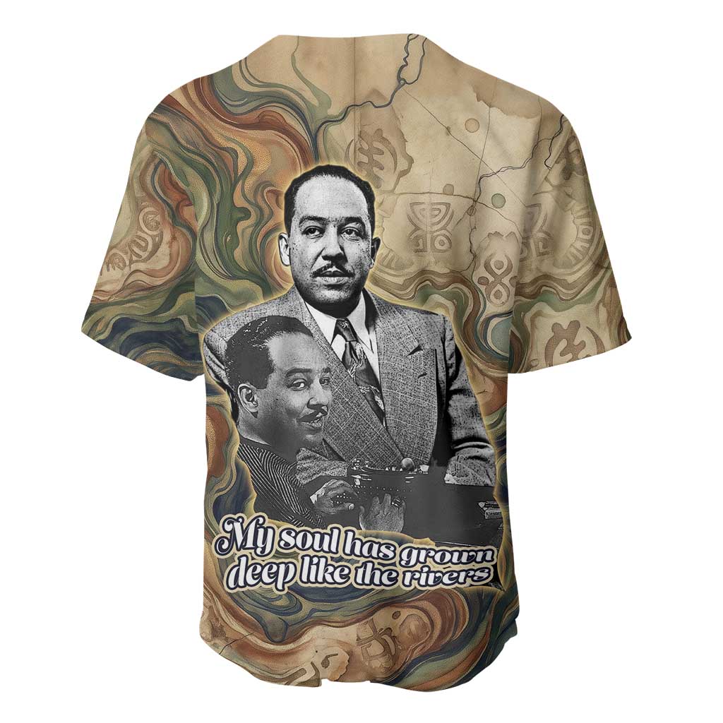 Langston Hughes Baseball Jersey My Soul Has Grown Deep Like the Rivers - African Pride