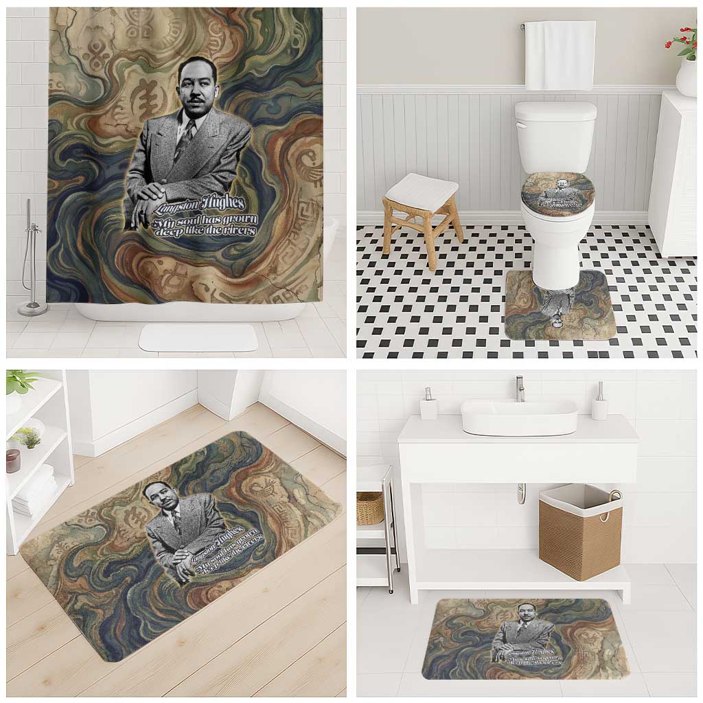 Langston Hughes Bathroom Set My Soul Has Grown Deep Like the Rivers - African Pride
