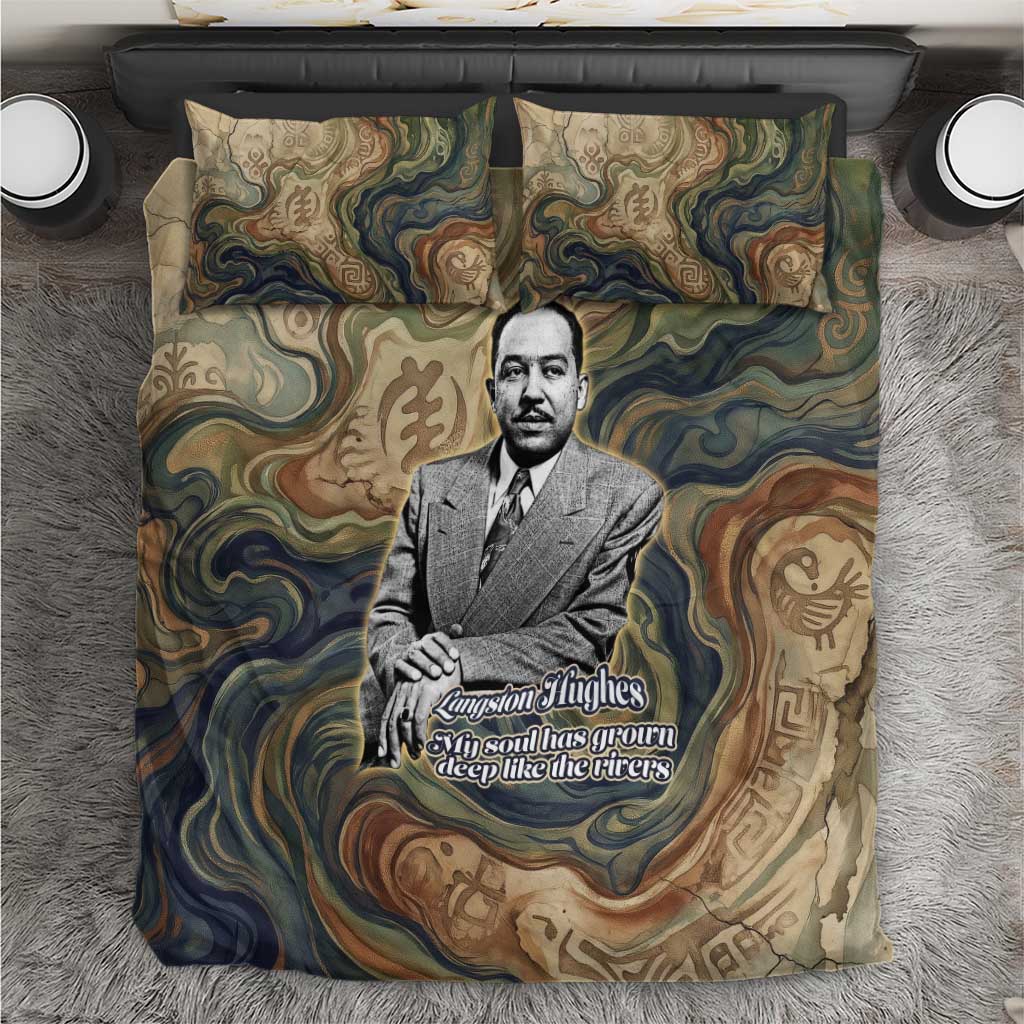 Langston Hughes Bedding Set My Soul Has Grown Deep Like the Rivers - African Pride