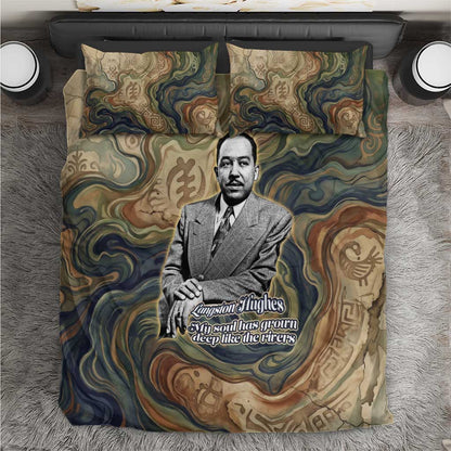 Langston Hughes Bedding Set My Soul Has Grown Deep Like the Rivers - African Pride