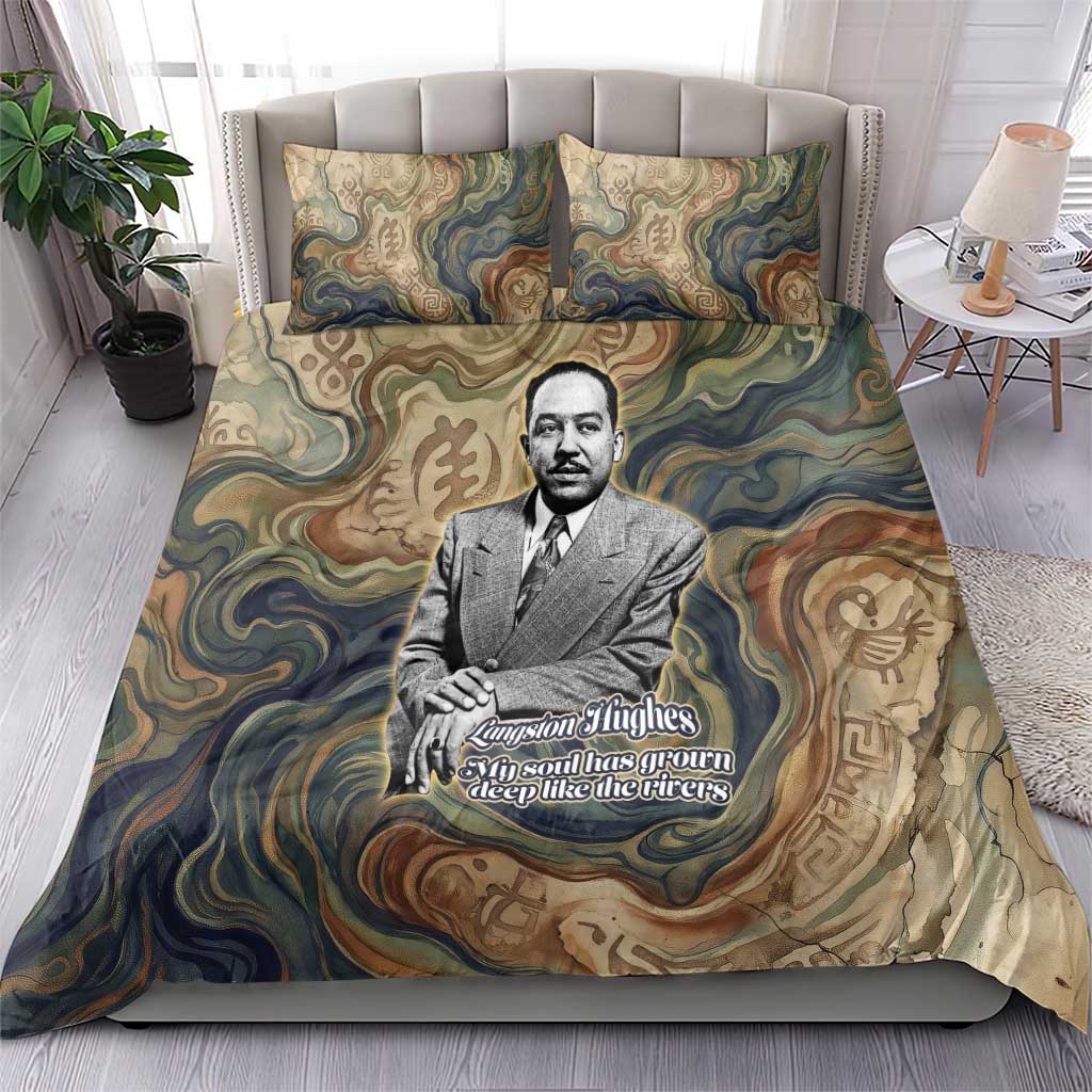Langston Hughes Bedding Set My Soul Has Grown Deep Like the Rivers - African Pride