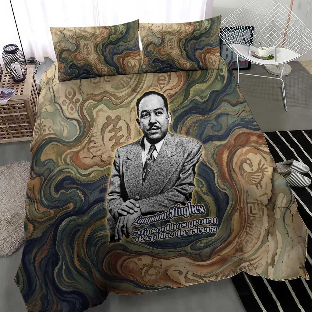 Langston Hughes Bedding Set My Soul Has Grown Deep Like the Rivers - African Pride