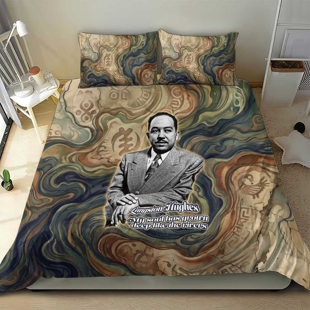 Langston Hughes Bedding Set My Soul Has Grown Deep Like the Rivers - African Pride