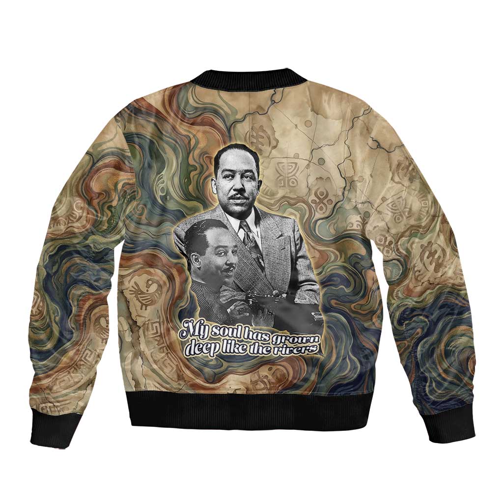 Langston Hughes Bomber Jacket My Soul Has Grown Deep Like the Rivers - African Pride