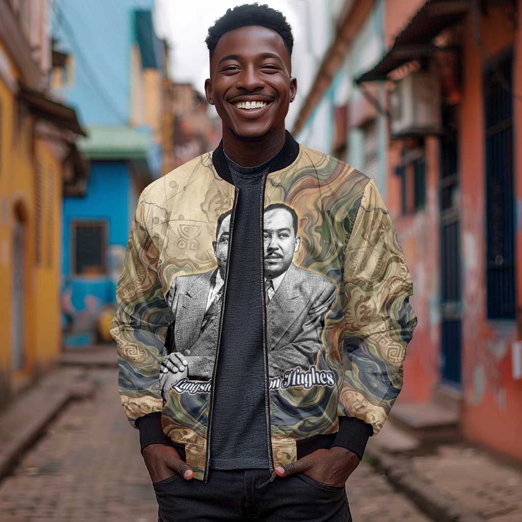 Langston Hughes Bomber Jacket My Soul Has Grown Deep Like the Rivers - African Pride