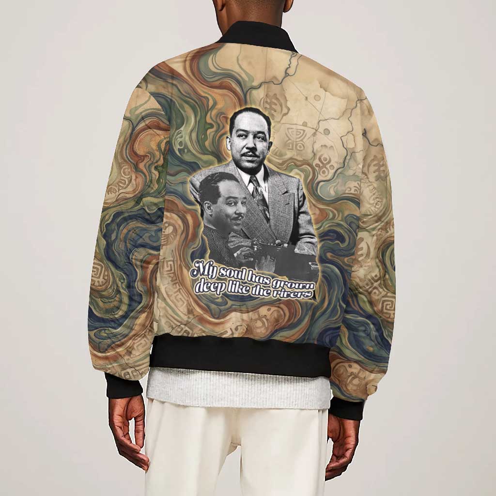 Langston Hughes Bomber Jacket My Soul Has Grown Deep Like the Rivers - African Pride