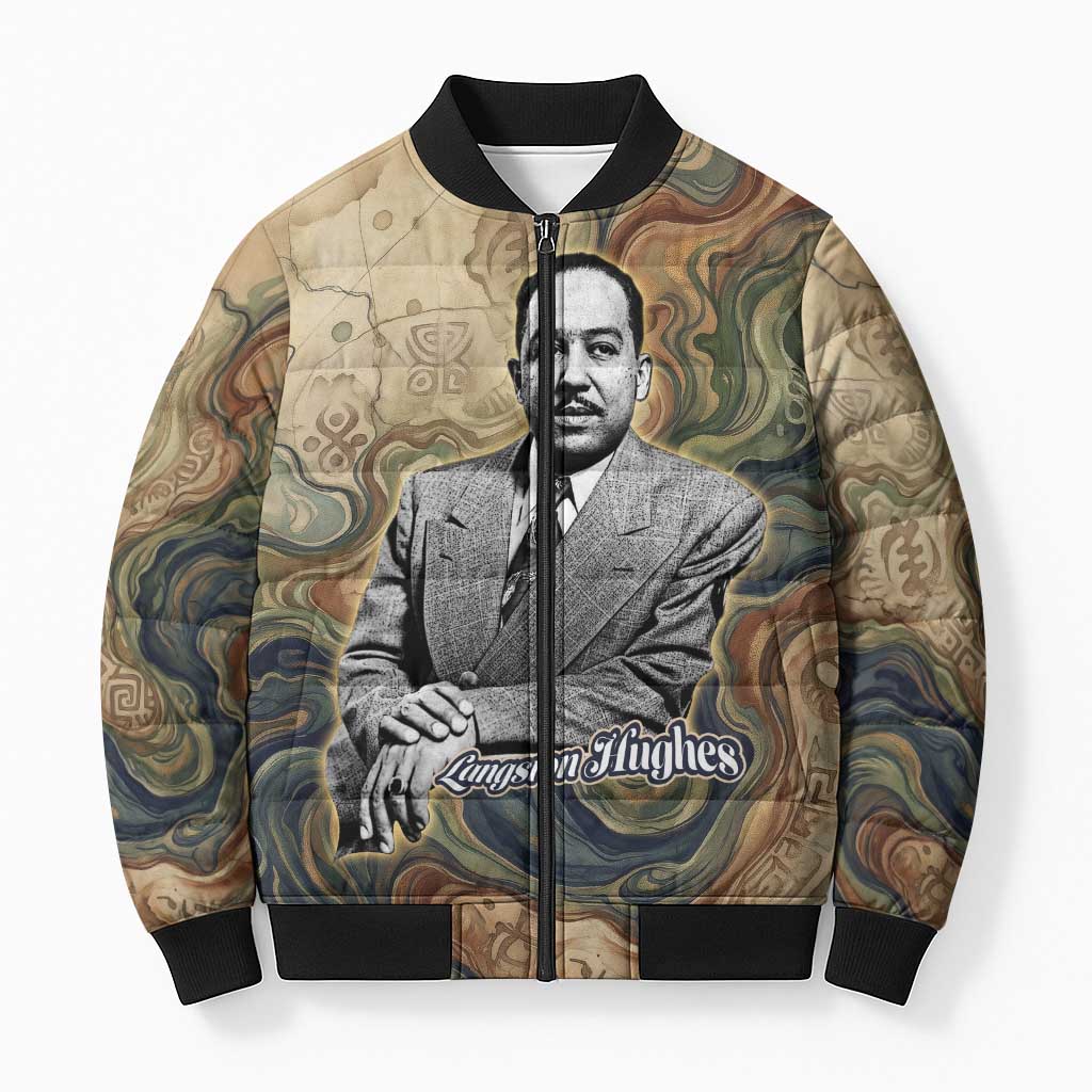 Langston Hughes Bomber Puffer Jacket My Soul Has Grown Deep Like the Rivers - African Pride