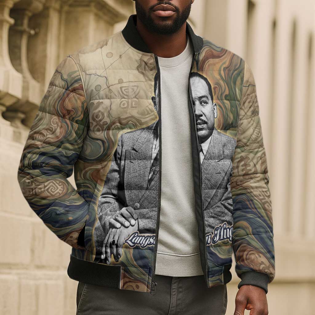 Langston Hughes Bomber Puffer Jacket My Soul Has Grown Deep Like the Rivers - African Pride