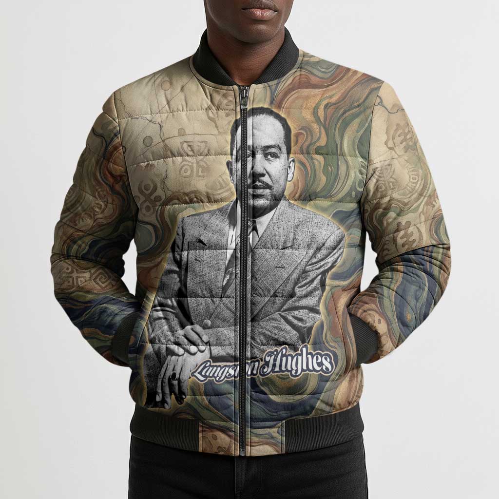 Langston Hughes Bomber Puffer Jacket My Soul Has Grown Deep Like the Rivers - African Pride