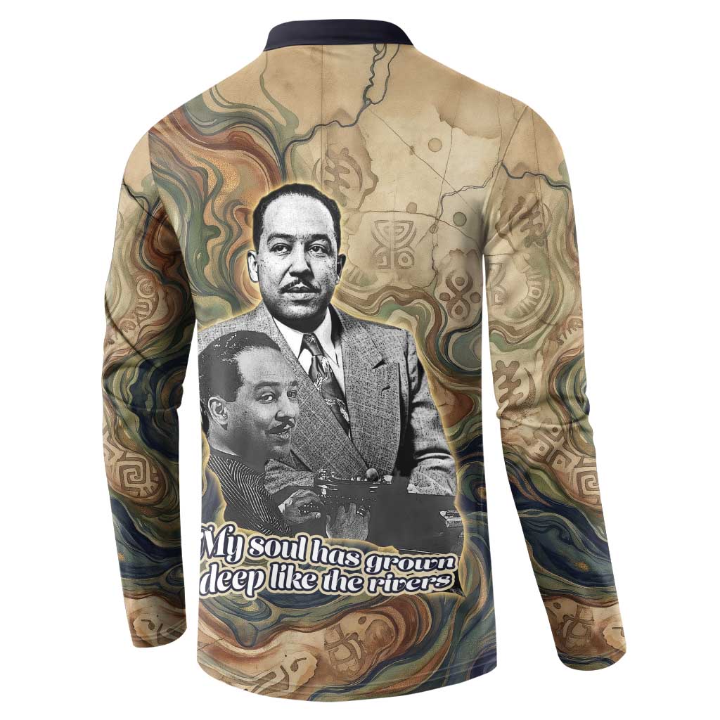 Langston Hughes Button Sweatshirt My Soul Has Grown Deep Like the Rivers