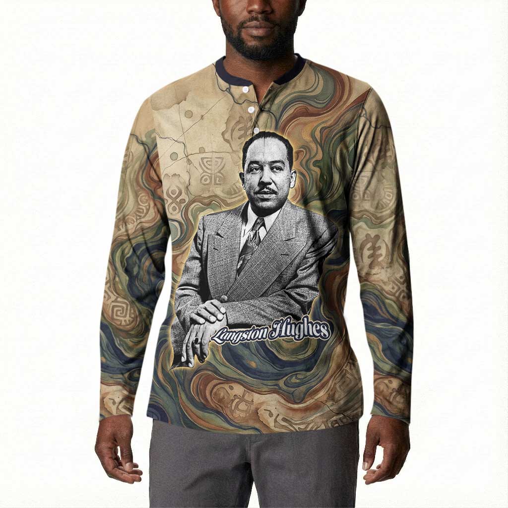 Langston Hughes Button Sweatshirt My Soul Has Grown Deep Like the Rivers