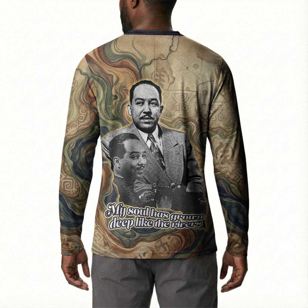 Langston Hughes Button Sweatshirt My Soul Has Grown Deep Like the Rivers