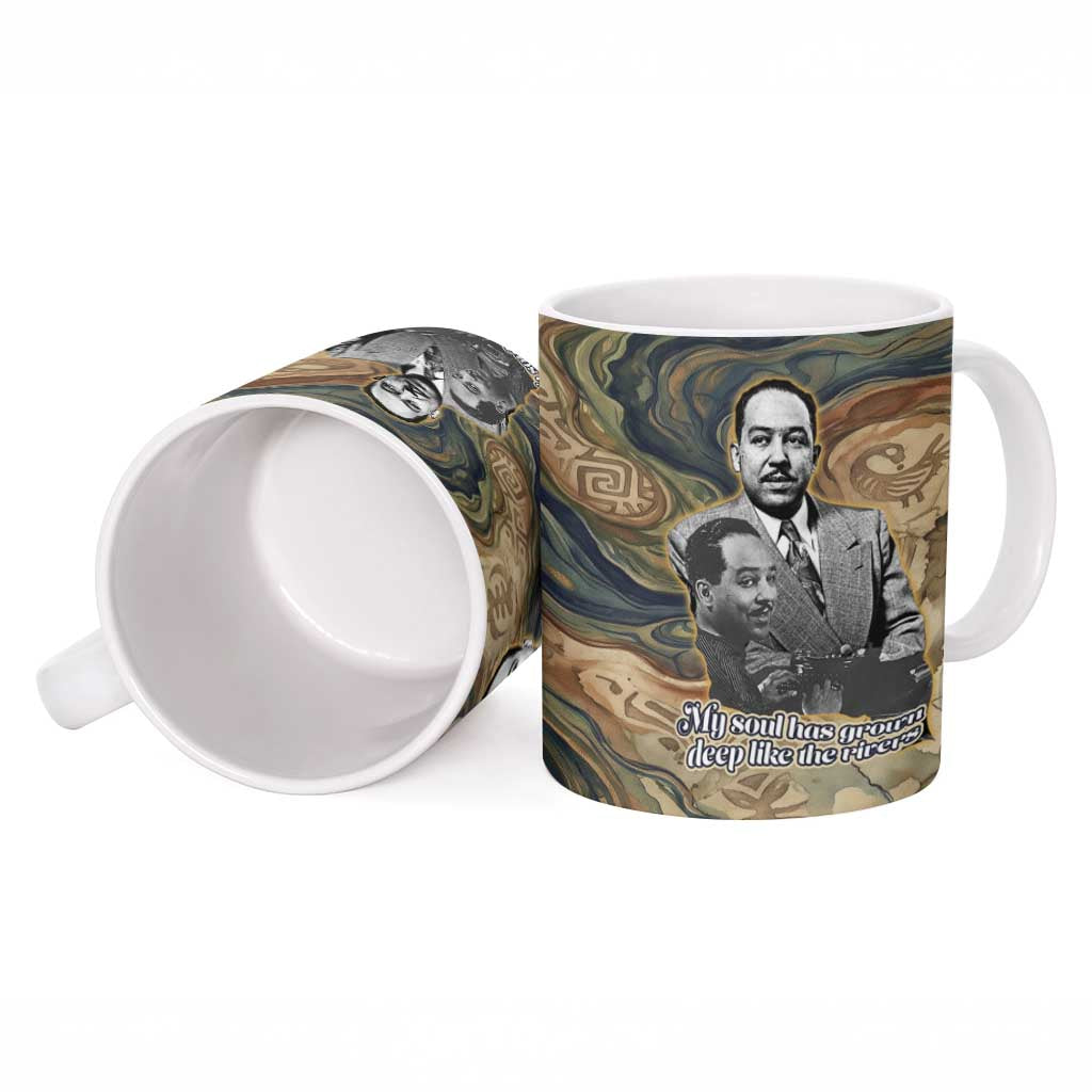 Langston Hughes Ceramic Mug My Soul Has Grown Deep Like the Rivers - African Pride