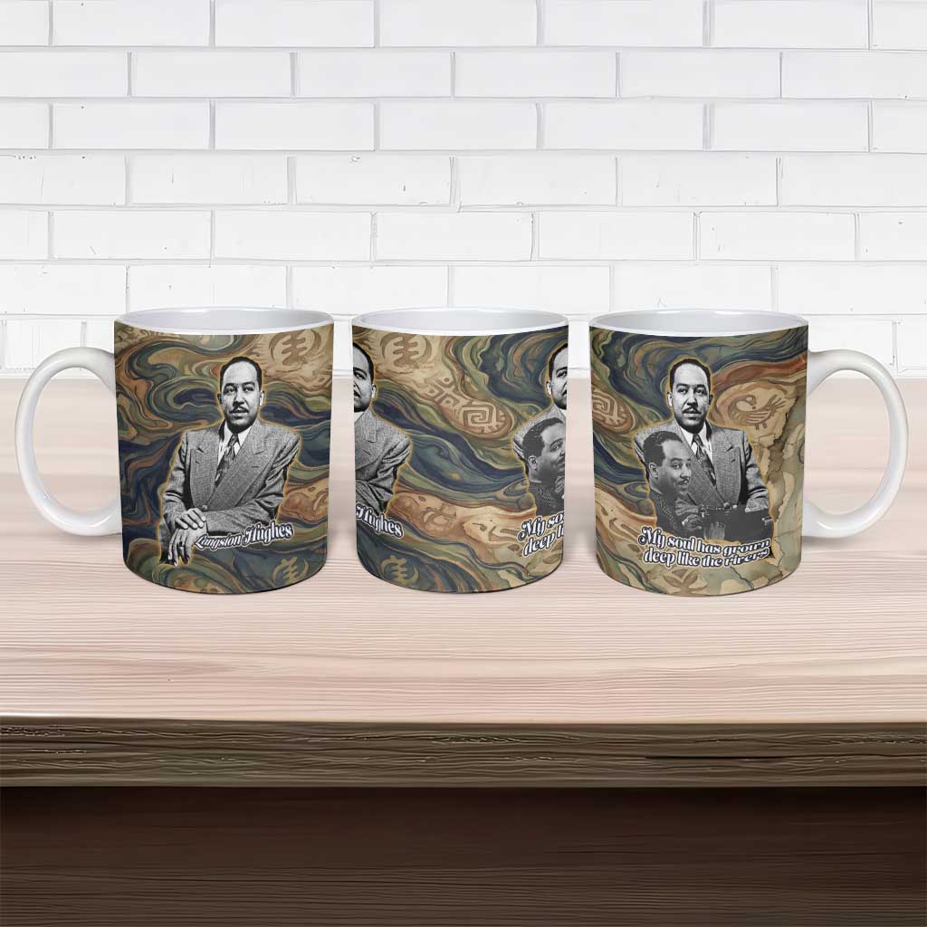 Langston Hughes Ceramic Mug My Soul Has Grown Deep Like the Rivers - African Pride