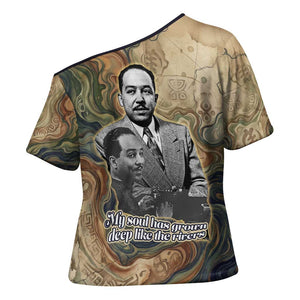 Langston Hughes Cross Shoulder Shirt My Soul Has Grown Deep Like the Rivers - African Pride