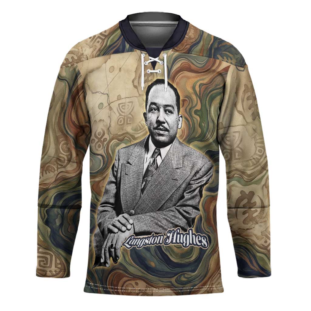 Langston Hughes Hockey Jersey My Soul Has Grown Deep Like the Rivers - African Pride