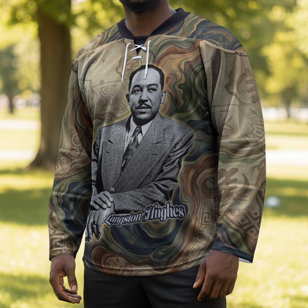 Langston Hughes Hockey Jersey My Soul Has Grown Deep Like the Rivers - African Pride